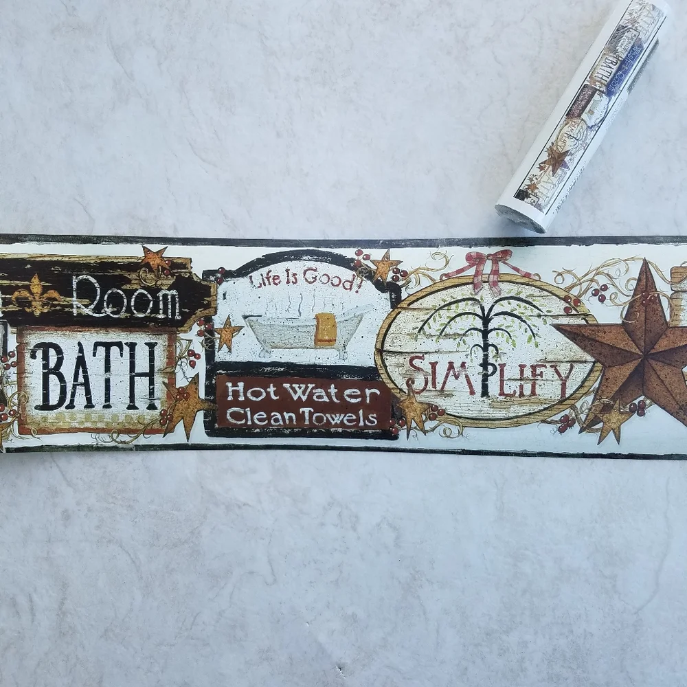 Wallpaper Border Country Bath Laundry